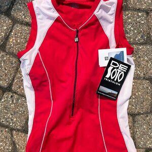 De Soto Triathlon Top and Bottom New With Tags Women Sz L Deadstock